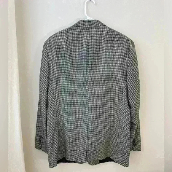 100% cashmere LORO PIANA black and white houndstooth SIZE 43R two button blazer - Picture 8 of 8